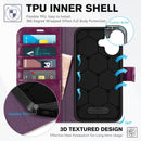 iPhone 16 Leather Magnetic Closure Protective Flip Cover Compatible Black