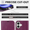 iPhone 16 Leather Magnetic Closure Protective Flip Cover Compatible Black