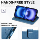 iPhone 16 Leather Magnetic Closure Protective Flip Cover Compatible Black