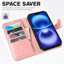 iPhone 16 Leather Magnetic Closure Protective Flip Cover Compatible Black