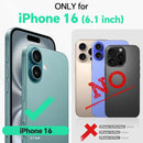 iPhone 16 Leather Magnetic Closure Protective Flip Cover Compatible Black