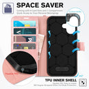 iPhone 16 Leather Magnetic Closure Protective Flip Cover Compatible Black