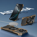 Frameless Magnetic Kickstand Metal Case for iPhone 16 Pro Max