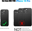 iPhone 16 Pro Case Card Holder Heavy Duty Dual Layer Shockproof Wallet Case