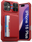 iPhone 16 Case Wallet with Card Holder Wallet Phone Case Dark Purple
