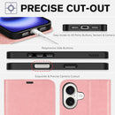 iPhone 16 Leather Magnetic Closure Protective Flip Cover Compatible Black