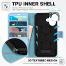 iPhone 16 Leather Magnetic Closure Protective Flip Cover Compatible Black