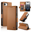 iPhone 17 Pro Max Magnetic Frosted Leather Wallet Case