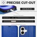 iPhone 16 Leather Magnetic Closure Protective Flip Cover Compatible Black