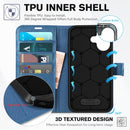 iPhone 16 Leather Magnetic Closure Protective Flip Cover Compatible Black