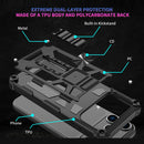 Camouflage Armor Kickstand TPU + PC Magnetic Phone Case