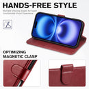 iPhone 16 Leather Magnetic Closure Protective Flip Cover Compatible Black