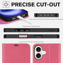 iPhone 16 Leather Magnetic Closure Protective Flip Cover Compatible Black