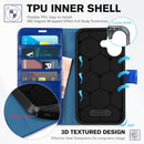 iPhone 16 Leather Magnetic Closure Protective Flip Cover Compatible Black