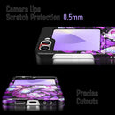 for Galaxy Z Flip 6 Case,Glitter Floral Pattern Hard PC Slim Shockproof Full Body Protective Girls Case