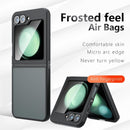 For Samsung Galaxy Z Flip 6 Case, Translucent Matte Hard Back & Soft Black Bumper