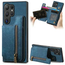 Galaxy S25 Ultra Zipper Leather Magnet Wallet Case