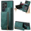 Galaxy S25 Ultra Zipper Leather Magnet Wallet Case