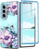 Galaxy Z Fold 5 Case Built Front Screen Protector Glitter Pattern Protective Girls Case