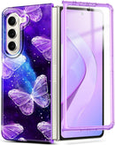 Galaxy Z Fold 5 Case Built Front Screen Protector Glitter Pattern Protective Girls Case