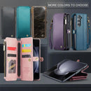 Galaxy Z fold 5 Case, Z fold 5 Pen Holder Slot Wristlet PU Leather Case