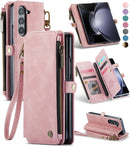 Galaxy Z fold 5 Case, Z fold 5 Pen Holder Slot Wristlet PU Leather Case