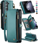 Galaxy Z fold 5 Case, Z fold 5 Pen Holder Slot Wristlet PU Leather Case