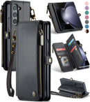 Galaxy Z fold 5 Case, Z fold 5 Pen Holder Slot Wristlet PU Leather Case