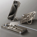 Military grade shockproof slim iPhone 16 Pro Max case with aluminum frame ring kickstand invisible protection