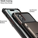 iPhone 15 Case Card Holder 4 - Card Dual Layer Heavy Duty Shockproof Wallet Case