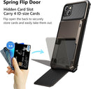 iPhone 15 Case Card Holder 4 - Card Dual Layer Heavy Duty Shockproof Wallet Case