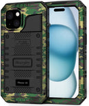 iPhone 15 Case Metal Heavy Duty Full Body Protective Defender Rugged Cover
