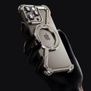 iPhone 15 Pro 360° Rotation Kickstand Metal Frameless Design Bumper Case