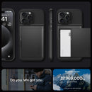 iPhone 15 Pro Case Military Grade Protection Card Holder - Black