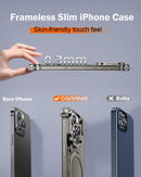 iPhone 15 Pro Heavy Duty Metal Frameless Slim Shockproof Case