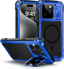 iPhone 15 Pro Metal Case Protective Heavy Duty Full Body Military Shockproof Magnetic Cover