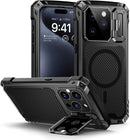 iPhone 15 Pro Metal Case Protective Heavy Duty Full Body Military Shockproof Magnetic Cover