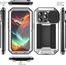 iPhone 15 Pro Military Grade Protective Heavy Duty Full Body Cover Metal Bumper Stand Silicone Protector