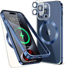 iPhone 15 Pro Shock - Absorb Case, Clear Back Cover Blue Titanium