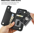 iPhone 15 Wallet Case Card Holder PU Leather Kickstand Card Slots Case