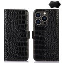 iPhone 15/16/17 Series Crocodile Top Layer Cowhide Leather Phone Case