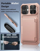 iPhone 16 Case Wallet with Card Holder Wallet Phone Case Dark Purple