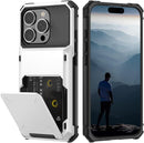 iPhone 16 Pro Case Card Holder Heavy Duty Dual Layer Shockproof Wallet Case