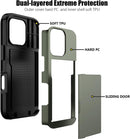 iPhone 16 Pro Case Card Holder Heavy Duty Dual Layer Shockproof Wallet Case