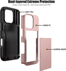 iPhone 16 Pro Case Card Holder Heavy Duty Dual Layer Shockproof Wallet Case