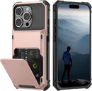 iPhone 16 Pro Case Card Holder Heavy Duty Dual Layer Shockproof Wallet Case