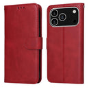 iPhone 16/17 Series Classic Calf Texture Flip Leather Phone Case