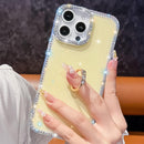 iPhone 16/17 Series Rhinestone Glitter TPU Ring Holder Anti - fall Phone Case