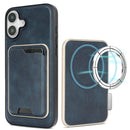 iPhone 17 Slim MagSafe Ring Magnetic Card Bag Leather Phone Case