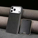 iPhone 17 Slim MagSafe Ring Magnetic Card Bag Leather Phone Case